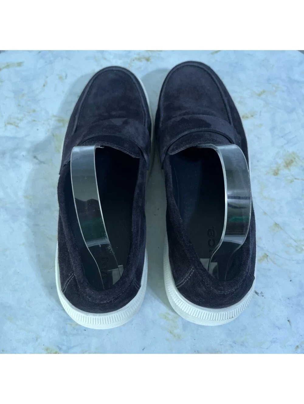 Vince Men's Size 8M Shoes Black White Suede Slip On Comfort Casual Sneakers